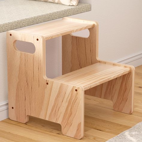 PRICES MAY VARY. ❤️❤️ STURDY AND SECURE: Wide sturdy standing platforms, non-slip bases can help toddlers stand firmly. The step stool for kids is made out of durable natural wood (0.7" thickness), hold up to 300 pounds.It’s light weight and handle grips allow your kids to move the stool around easily.These versatile, multipurpose stools can be used everywhere in the house. ❤️❤️ MULTI-FUNCTIONAL:It's so helpful for toddlers and kids – in the bathroom, home and kitchen.Our dual height design with Montessori Stool, Stool For Bathroom, Childrens Step Stool, Step Stool For Kids, Stepping Stool, Sink Toilet, Toddler Montessori, Toddler Step Stool, Wooden Step Stool