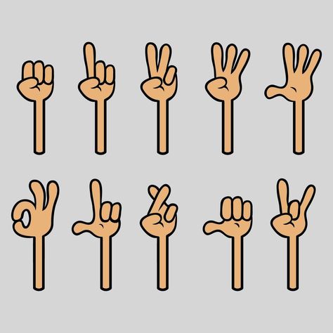 Four Finger Cartoon Hand Gesture Collection Finger Cartoon, Cartoon Hands, 4 Fingers, Hands Reference, Human Vector, Human Human, Hand Gesture, Stick Man, Hand Reference