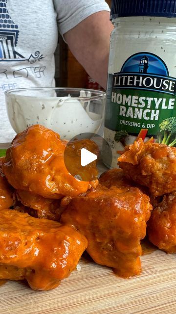 Air Fryer Buffalo Cauliflower, Ranch Dressing Dip, Buffalo Cauliflower Bites, Cauliflower Wings, More Veggies, Buffalo Cauliflower, Cauliflower Bites, Buffalo Wings, Light Lunch