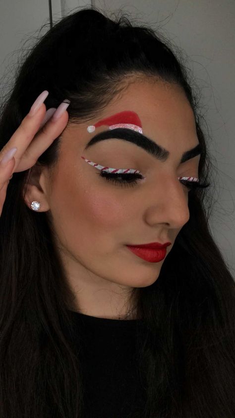 Santa Claus Makeup, Santa Makeup, Xmas Makeup, Here Comes Santa Claus, Youtube Makeup, Christmas Makeup, Viral Tiktok, Editorial Makeup, Here Comes