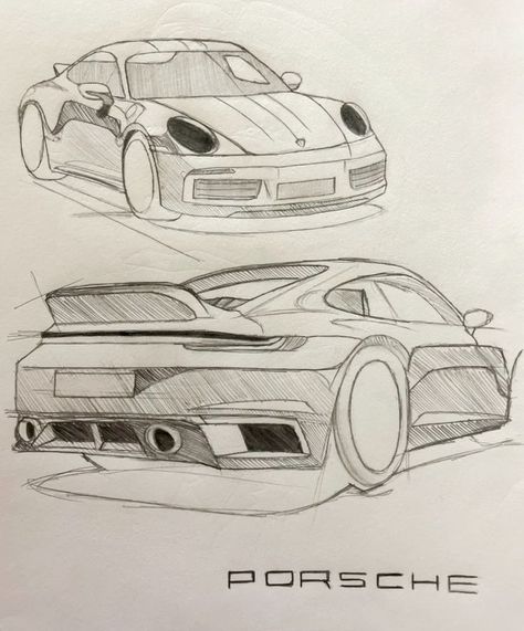 Porshe Drawing Easy, Porshe Drawing Art, Car Drawing Sketches, Sketch Cars, Draw Cars, Cars Drawing, Hello Kitty Wallpaper Hd, Spiderman Art Sketch, Car Drawing