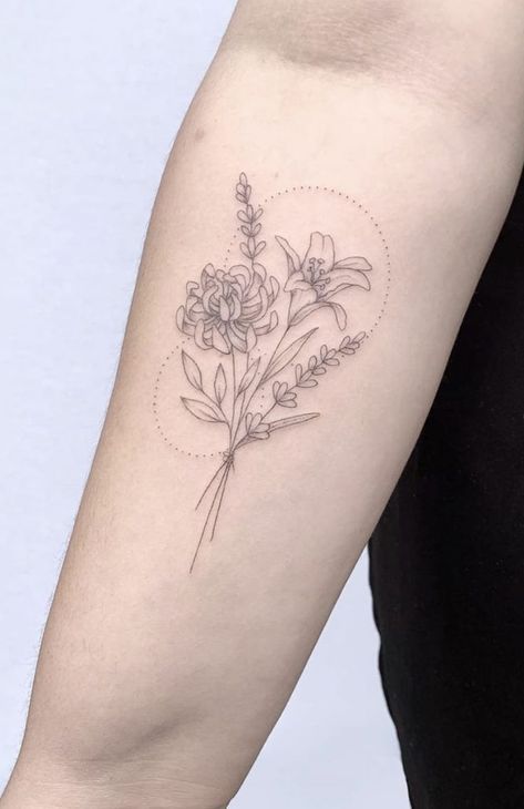 Rose And Dandelion Tattoo, Deltoid Tattoo, Half Sleeve Rose Tattoo, Tattoo Fine Line, Underboob Tattoo Designs, Line Artist, Complex Patterns, Saved Tattoo, Wildflower Tattoo