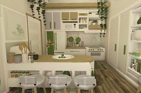 Blocksburg Room Ideas￼, Bloxburg Kitchen, House Plans With Pictures, Bloxburg Builds, House Decorating Ideas Apartments, Small House Layout, Simple Bedroom Design, Tiny House Layout, Diy House Plans