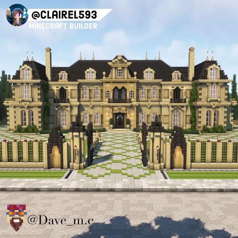 Mincraft Mansions Floor Plan, Minecraft Mansion Exterior, Elegant Minecraft Builds, Minecraft Mansion Build, Minecraft Manor Blueprints, Minecraft Estate House, Old Money House Minecraft, Minecraft Midevil Mansion, Minecraft Fancy Houses