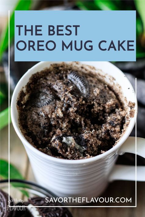 1 Cup Microwave Dessert, Quick Oreo Dessert Recipes, Oreo Cake In A Cup Microwave, Microwave Oreo Dessert, Chocolate Oreo Mug Cake, Oreo Cake In Cup, Quick Oreo Mug Cake, Mug Cake Recipe Oreo, Cookies And Cream Mug Cake