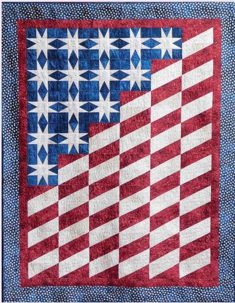 American Flag Quilt, Flag Quilt, Quilt Modernen, Quilt Square Patterns, American Quilt, Texas Star, Barn Quilt Patterns, Patriotic Quilts, Quilt Of Valor