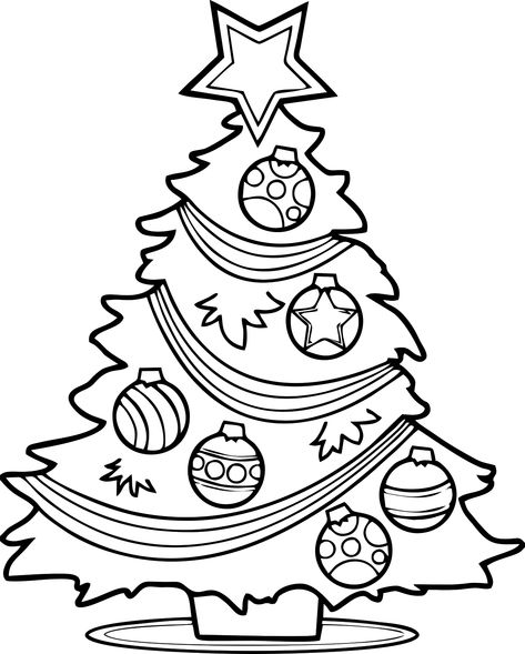 Free Christmas Tree Coloring Page Printable Christmas Tree Coloring, Tree Coloring, Christmas Tree Drawing, Pretty Christmas Trees, Christmas Tree Pictures, Christmas Coloring Sheets, Christmas Tree Coloring Page, Christmas Worksheets, Christmas Tree Clipart