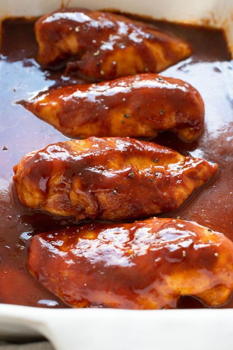 Easy Oven Baked BBQ Chicken Breast Recipe - iFoodReal.com Boneless Chicken Breast Oven, Bbq Boneless Chicken Breast, Oven Baked Boneless Chicken Breast, Oven Baked Bbq Chicken Breast, Oven Bbq Chicken Breast, Baked Bbq Chicken Breast, Dutch Oven Chicken Breast, Bbq Baked Chicken Breast, Baked Bbq Chicken Recipes