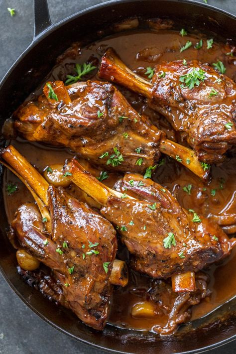 Lamb Meals, Braised Lamb Chops, Mucus Color, Braised Lamb Shanks Recipe, Roasted Lamb Shanks, Lamb Shanks Recipe, Lamb Shanks Slow Cooker, Shanks Recipe, Lamb Roast Recipe