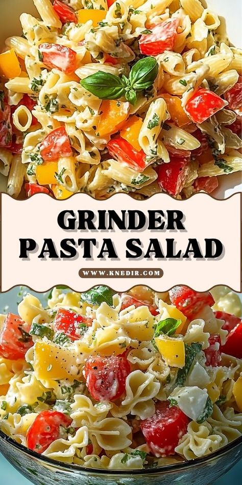 Bring the flavors of an Italian grinder sandwich to your next BBQ or potluck with this Italian Grinder Pasta Salad! 🥖🍅 Loaded with salami, pepperoni, provolone, and tangy pepperoncini in a creamy Italian dressing, this salad is the ultimate crowd-pleaser. 🧀🍝 It’s perfect for meal prepping or serving at your next summer party. ☀️🎉 #GrinderPastaSalad #ItalianSalad #PastaSaladRecipes #BBQRecipes #PotluckFood #MealPrep #ItalianGrinder #SummerRecipes #Salami #CheeseLovers Best Summer Pasta Salad, Viral Grinder Sandwich, Grinder Pasta Salad, Italian Grinder Sandwich, Salami Pasta, Creamy Italian Dressing, Italian Grinder, Salami Recipes, Grinder Sandwich