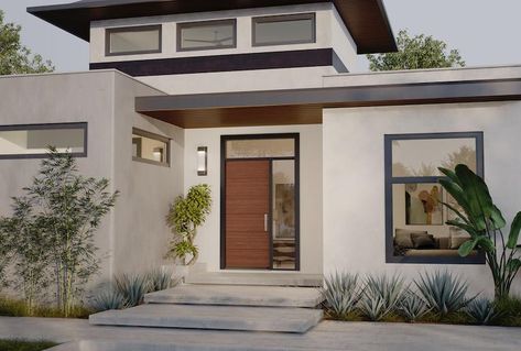 Tru&Modern Infinite Rail (TMIR Series) Doors | TruStile Doors Entry Door Styles, Stained Front Door, Contemporary Interior Doors, Exterior Entry Doors, Stained Doors, Wood Exterior Door, Modern Front Door, Interior Design Guide, Modern Style Homes