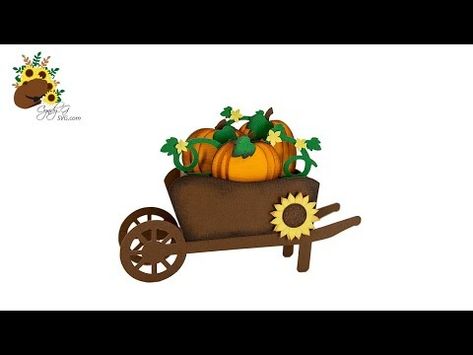 Pumpkin Wheelbarrow Box Card SVG Assembly Tutorial - YouTube Pumpkin Wheelbarrow, Svg Tutorial, Pumpkin 3d, Card Svg, Interactive Cards, Box Card, Card Box, Pop Up, Get It