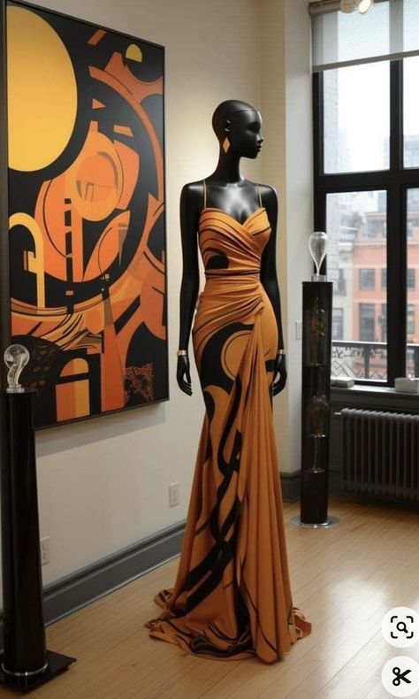 Mode Prints, Dorothy Dandridge, Robes Glamour, Ethno Style, Glam Dresses, Curly Hairstyles, Orange Dress, Mode Inspiration, Classy Dress