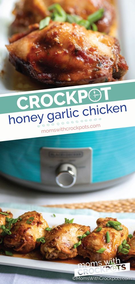 Crock Pot Honey Garlic Chicken Crock Pot Honey Garlic Chicken, Asian Glaze, Honey Garlic Chicken Breast, Crockpot Favorites, Bbq Diy, Garlic Chicken Breast Recipes, Honey Garlic Chicken Thighs, Garlic Chicken Recipe, Crockpot Ideas