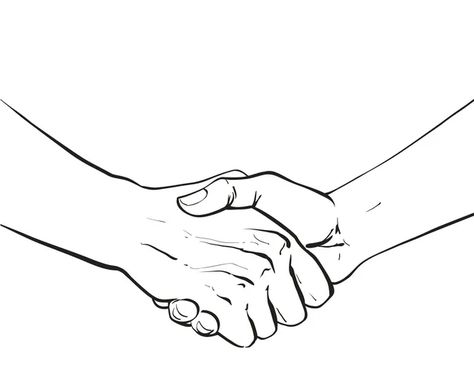 Two hands on white background handshake Royalty Free Vector Hand Shapes Drawing, Anime Hand Shake, Hand Shake Reference Drawing, Handshake Drawing Reference, Shaky Hands Drawing, Shaking Hands Drawing Reference, People Shaking Hands Drawing, Handshake Reference, Helping Hand Drawing