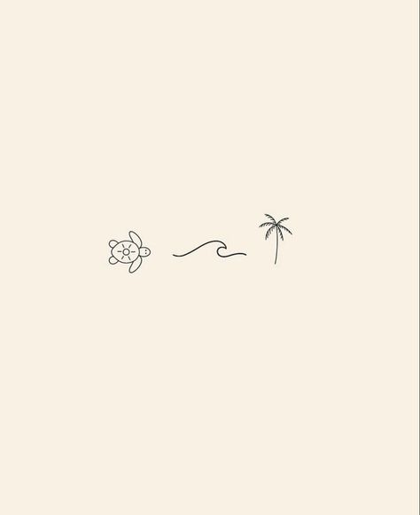 Summer Fine Line Tattoo, Small Maui Tattoo, Tiny Tattoos Ocean Theme, Hawaii Small Tattoo, Tiny Tropical Tattoos, Australia Tattoo Ideas Travel, Ocean Wave Tattoo Minimalist, Tiny Tattoos Ocean, Fine Line Sea Tattoo