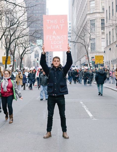 Feminist Men, Feminist Af, Feminist Clothes, Protest Signs, Intersectional Feminism, Womens March, Real Men, Social Change, Equal Rights