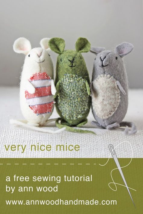 Stuffed Mice, Baby Mobil, Ann Wood, Sew Ins, Sewing Tutorials Free, Beginner Sewing Projects Easy, Leftover Fabric, Sewing Toys, Sewing Projects For Beginners