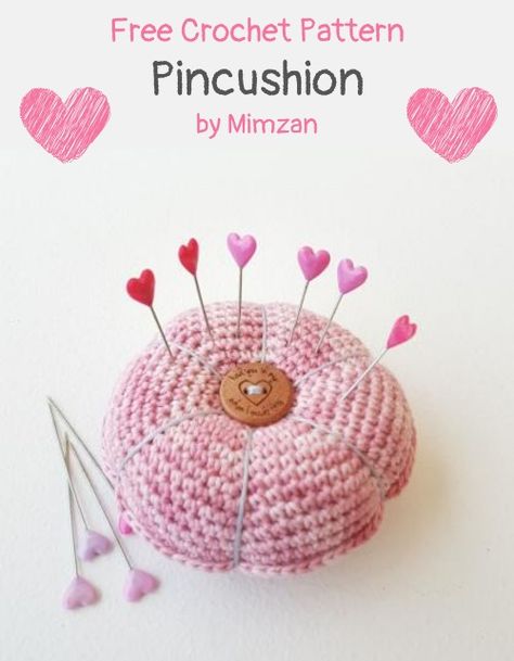 Crochet Pincushion, Pin Cushions Patterns, Crochet Cover Up, Fun Crochet Projects, Pin Cushion, Yarn Needle, Yarn Crafts, Crochet Designs, Crochet Yarn