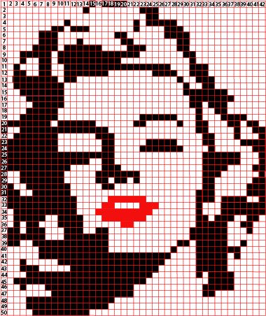 Marilyn Monroe Marylin Monroe Pixel Art, Marilyn Monroe Pixel Art, فن النسيج, Graph Paper Drawings, Corner To Corner Crochet, Pixel Crochet, Graph Paper Art, Pixel Art Grid, Tapestry Crochet Patterns