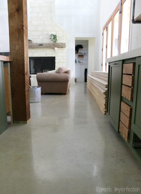 Seal Concrete Floor, Concrete Floors In House, Concrete Interiors, Concrete Stained Floors, Diy Concrete Countertops, Cement Floor, Basement Flooring, Concrete Floor, Stained Concrete