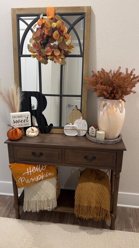 Some items linked 🍂 Comment down below if there’s an item you like that happens not to be linked 🤎 Fall Table Cloth Ideas, Decorating For Thanksgiving Home, Basement Salon, Mexican Farmhouse Decor, Decorating For Thanksgiving, Farmhouse Style Living Room Decor, Fall Entryway Decor, Fall Apartment Decor, Fall Yard Decor