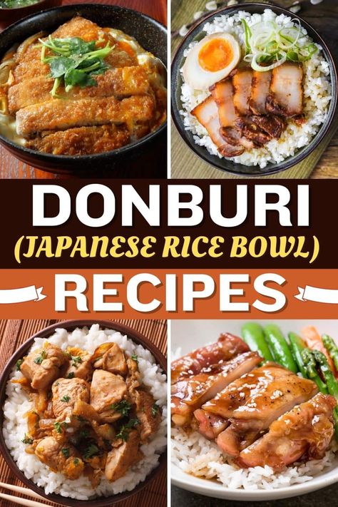 Grab your chopsticks and enjoy one of these Donburi (Japanese rice bowl) recipes! From poke to chicken teriyaki, these recipes are easy, filling, & delicious. Donburi Bowl Chicken, Karaage Chicken Rice Bowl, Korean Rice Bowl Chicken, Japanese Bowls Recipe, Japanese Main Course, Japanese Dishes Recipes, Japanese Recipes Traditional, Japanese Meal Prep, Japanese Food Dinner