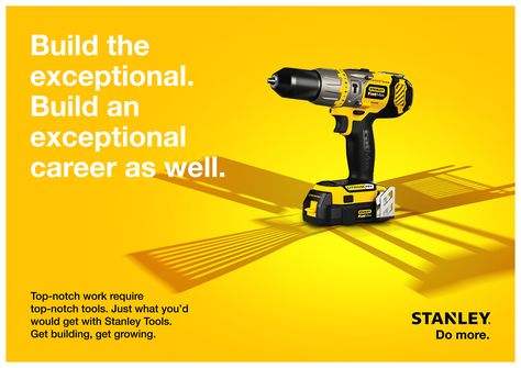 Behance :: Buscar Stanley Brand, Stanley Tools, Construction Tools, Work Tools, Creative Ads, Online Portfolio, Social Media Post, Art Direction, Adobe Photoshop