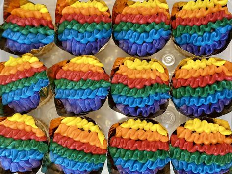 Triple chocolate Fiesta cupcakes with vibrant, multi-colored, cream cheese frosting. They are perfect for any celebrations! These were made for an adorable little one’s first birthday party! #cupcakes #cupcakesofinstagram #cupcakestagram #cupcakesoftiktok #cupcakespersonalizados Word Party Cupcakes, Birthday Party Cupcakes, Party Cupcakes, Triple Chocolate, Cupcake Party, First Birthday Party, Cheese Frosting, Cream Cheese Frosting, First Birthday