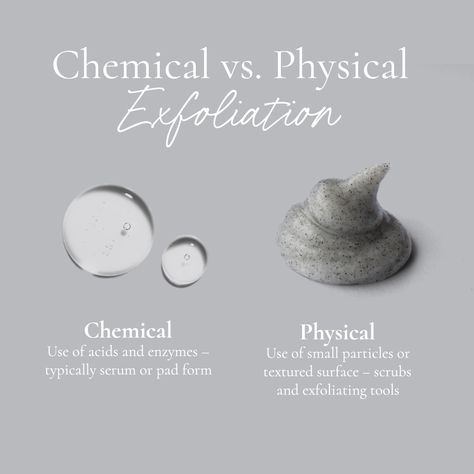 Chemical Exfoliant Vs Physical, Physical Exfoliator, Toxin Free Skincare, Chemical Exfoliant, Chemical Exfoliation, Free Skincare, Aesthetic Clinic, Clear Pores, Linoleic Acid