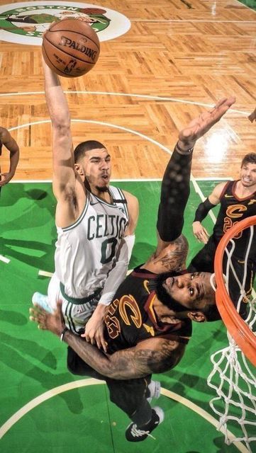 Tatum Dunk On Lebron, Jayson Tatum Dunking On Lebron, Jayson Tatum Dunk, Lebron James Dunking, Celtic Pride, Basketball Players Nba, Jayson Tatum, Nba Pictures, Rap Aesthetic