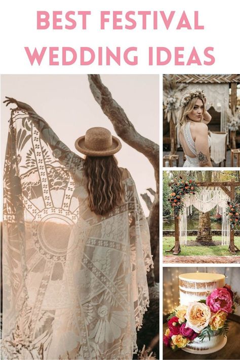 Bohemian Festival Wedding, Music Festival Inspired Wedding, Festival Vibe Wedding, Coachella Wedding Theme, Boho Festival Wedding, Music Festival Wedding Theme, Wedding Festival Theme, Festival Wedding Theme, Festival Wedding Cake