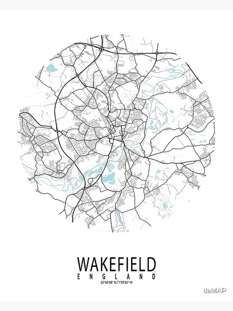 Circle Poster, Circle City, Workshop Ideas, Yorkshire England, Wakefield, West Yorkshire, Map Wall Art, City Maps, Circle Design