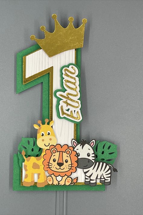 Wild One Cake Topper; 1st Birthday Cake Topper; First Birthday Cake Topper, Animal Cake Topper, Safari Cake Topper Safari Cake Topper, Wild One Cake Topper, Topper Safari, Wild One Cake, Cake Topper 1st Birthday, Safari Cake, Cricut Cake, Animal Birthday Cakes, One Cake Topper