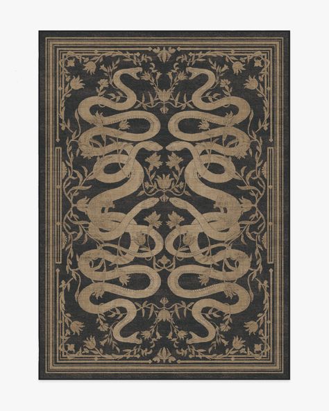 Martyn Lawrence Bullard Sumaya Soft Black Rug | Ruggable Gothic Rug, Black Runner Rug, Martyn Lawrence Bullard, Ruggable Rug, 4x6 Area Rugs, Decorative Borders, Floral Elements, Rug Stain, Black Area Rugs