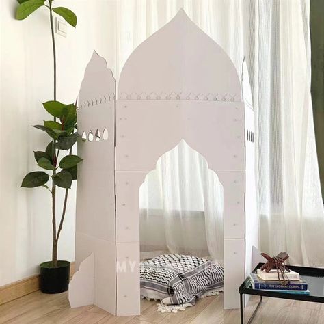 Namaz Room, Prayer Beads Diy, Muslim Prayer Room Ideas, Playhouse Kits, Prayer Room Ideas, Mosque Design, Prayer Corner, Cardboard Toys, Rooms Ideas