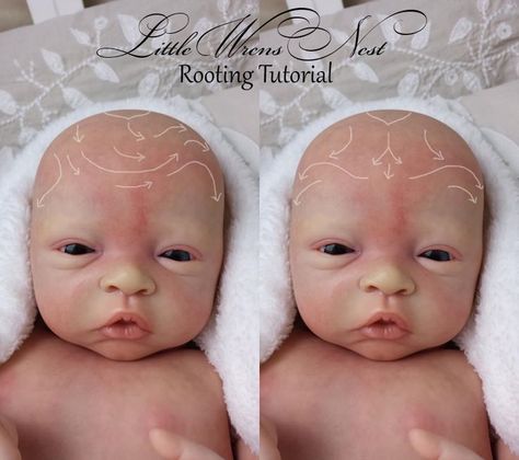 12 best images about Doll hair on Pinterest | Hair painting, Reborn babies  and Maps Baby Doll Hair, Reborn Art, Bb Reborn, Baby Doll Nursery, Baby Barbie, Doll Making Tutorials, Baby Reborn, Reborn Doll Kits, Silicone Reborn Babies