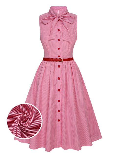 Pink Button Up Dress, 1950 Outfits, 50s Womens Fashion, Housewife Dress, Fifties Dress, 1950s Costume, Answer The Phone, Sunday Clothes, 1950’s Style