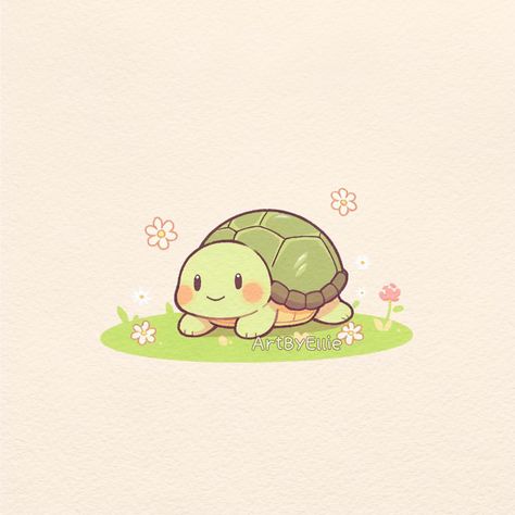 #cutedrawing #cuteart #aesthetic #illustration #cute #kawaii #cuteartwork #cuteartstyle #kawaiiart #doodle #doodling #art #drawing Kawaii Turtle Drawing, Aesthetic Turtle Drawing, Kawaii Frog Art, Simple Cute Animal Doodles, Kawaii Animal Art, Cute Animals Drawings Cartoon, Cute Turtle Illustration, Cute Animals Doodles, Cute Illustrations Doodles