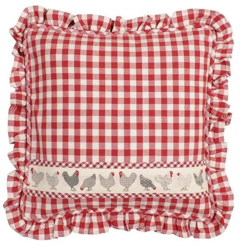 Line Art Flowers, Cushion Embroidery, Checked Cushions, Flat Decor, Red And White Gingham, Sewing Cushions, Shabby Chic Pillows, Cute Cushions, Cross Stitch Fonts