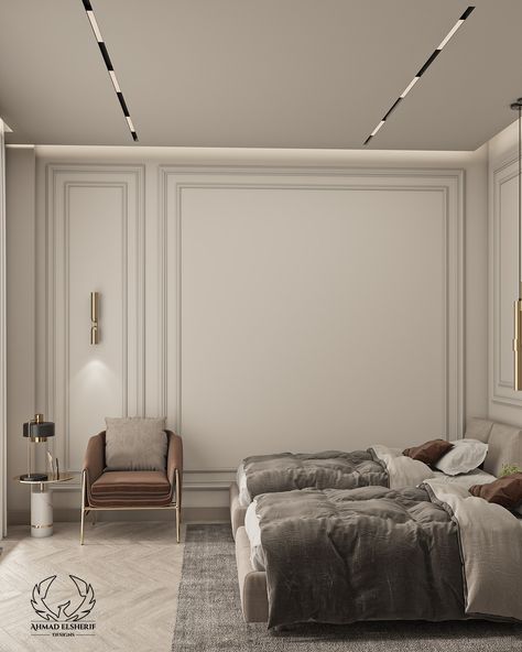 Elegant and neoclassic twin bedroom with modern pendant lighting and warm neutral tones.
#neoclassical #twinbedroom #bedroom #beigebedroom #neoclassical_bedroom #HomeDecor #ContemporaryBedroom Classic Guest Room, Neo Classical Bedroom, Neoclassical Bedroom, Classical Bedroom, Neoclassical Interior Design, Neoclassical Design, Modern Pendant Lighting, Neoclassical Interior, Guest Room Design