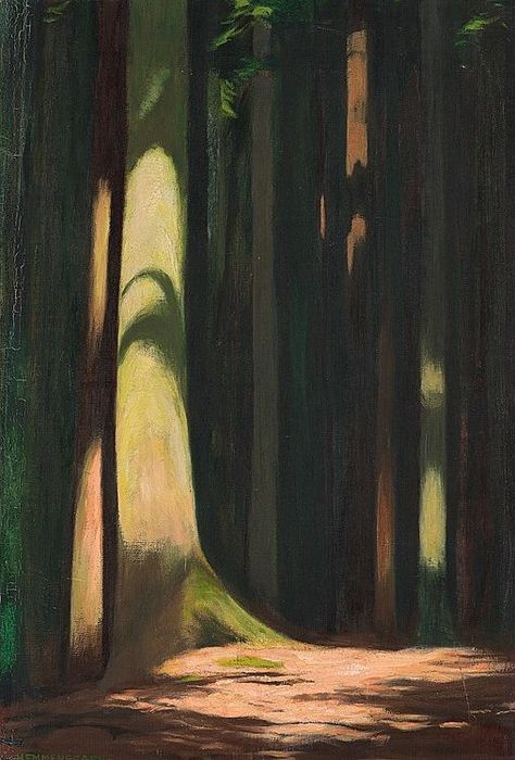 Forest Painting, 수채화 그림, Art Et Illustration, Tree Art, In The Woods, 그림 그리기, Painting Inspiration, Aesthetic Art, Landscape Art