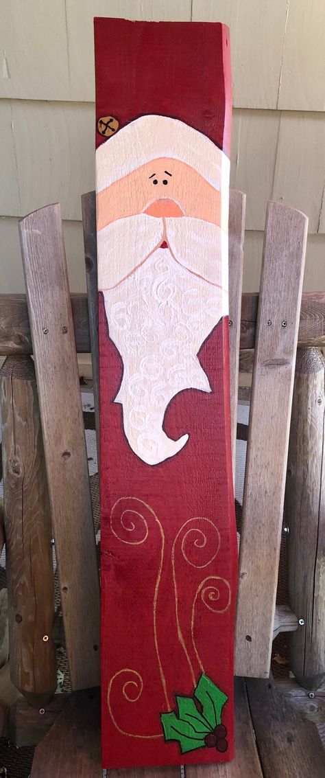 Rustic Santa Claus Sign Santa Claus Crafts, Santa Canvas, Christmas Signs Diy, Santa Paintings, Santa Decor, Welcome Christmas, Painted Wooden Signs, Easy Wall Hanging, Christmas Rustic