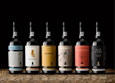 The Dieline Awards 2016 Outstanding Achievements: Sandeman 225th Anniversary Collection — The Dieline - Branding & Packaging Wine Bottle Label Design, Wine Business, Wine Names, Alcohol Packaging, Bottle Label Design, Port Wine, Wine Design, Wine Brands, Wine Packaging