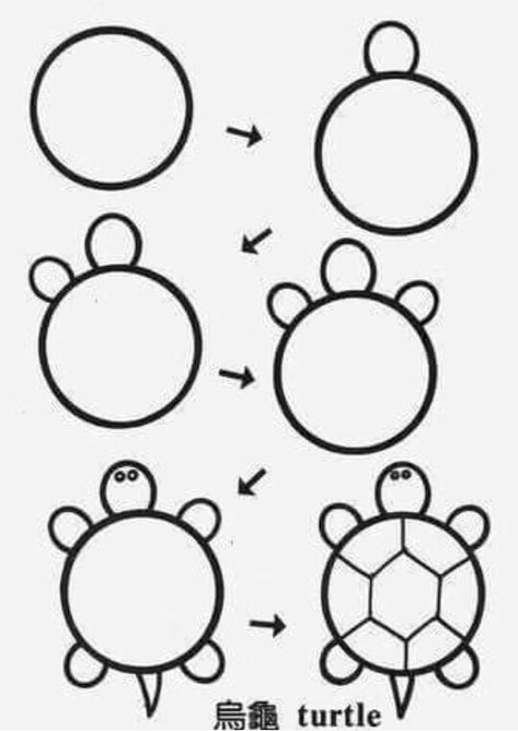 Step by step Trin For Trin Tegning, Ako Kresliť, Drawing Lessons For Kids, Easy Animals, Drawing Faces, Easy Drawings For Kids, Cute Easy Drawings, Art Drawings For Kids, Drawing Lessons