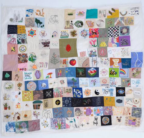 Hello everyone! In 2020, when lockdown was just setting in and things seemed quite bleak we asked you to join us to create a community quilt. The original post is here, and reading it back is quite emotional because we had no idea the scale of what was to come. We got so, so, so, so many submissions. Thank you so much. Story Mfg, Wedding Quilt, Going Out Of Business, Quilt Piecing, Quilting Projects, Hello Everyone, Thank You So Much, The Original, Things To Think About