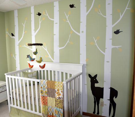 woodland nursery | the desires of my heart: Baby B's Woodland Nursery! Woodland Theme Nursery, Woodland Creatures Nursery, Woodland Baby Nursery, Kids Woodworking Projects, Nursery Paint Colors, Woodworking Plans Patterns, Deer Nursery, Woodworking Projects Furniture, Woodland Nursery Theme