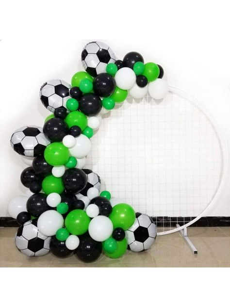 Soccer Theme Parties, Football Theme Birthday, Soccer Birthday Cakes, Football Balloons, Happy Birthday Theme, Soccer Birthday Parties, Black Balloon, Football Theme Party, Boy Birthday Party Themes