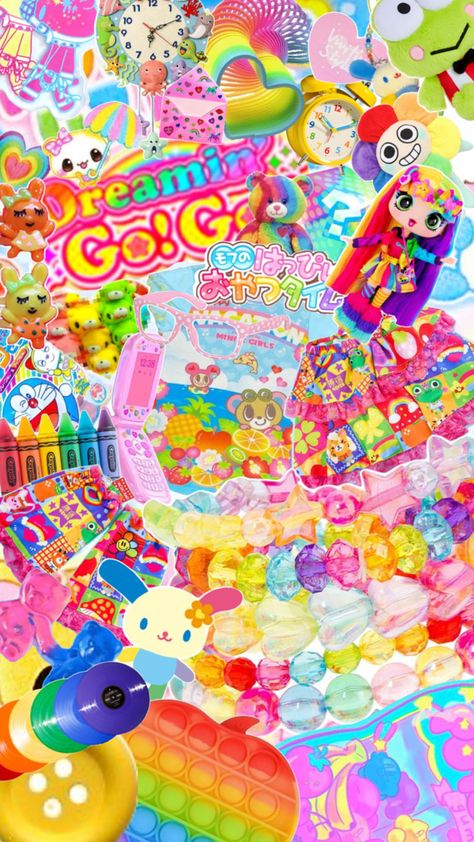 Background Wallpaper Decora Kei Cute Collage Decora Aesthetic Wallpaper, Decora Kei Art, Decora Wallpaper, Kidcore Moodboard, Kidcore Background, Spot Splatter Splash, Magic Brownies, Decora Aesthetic, 2020 Nostalgia