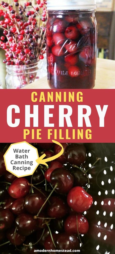 Pie Filling Canning, Cherry Pie Filling Recipes, Sweet Cherry Pie, Homemade Cherry Pies, Canning Fruit, Canning Cherry Pie Filling, Home Canning Recipes, Canning Vegetables, Canning Jam